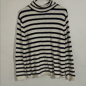 J.Crew striped nautical mock neck sweater medium